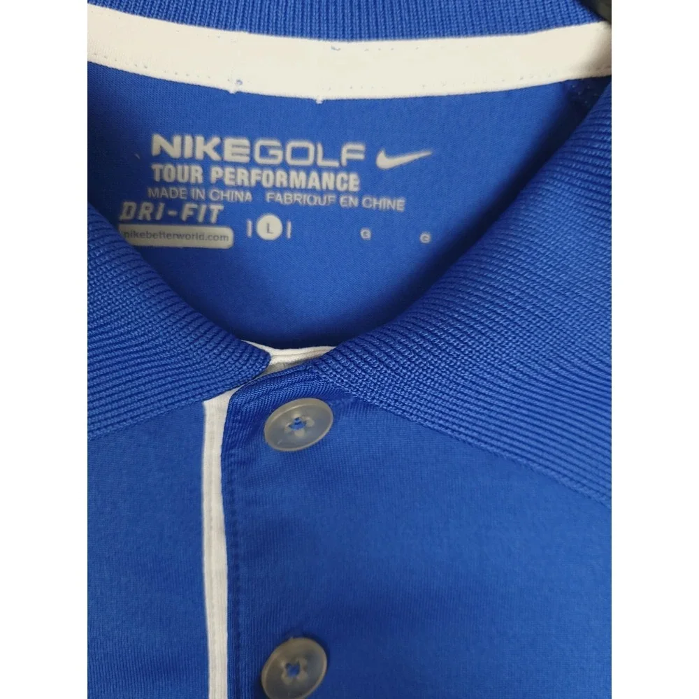 Nike Florida Gators Large Blue Golf Tour Performance Dri Fit Golf Polo Shirt